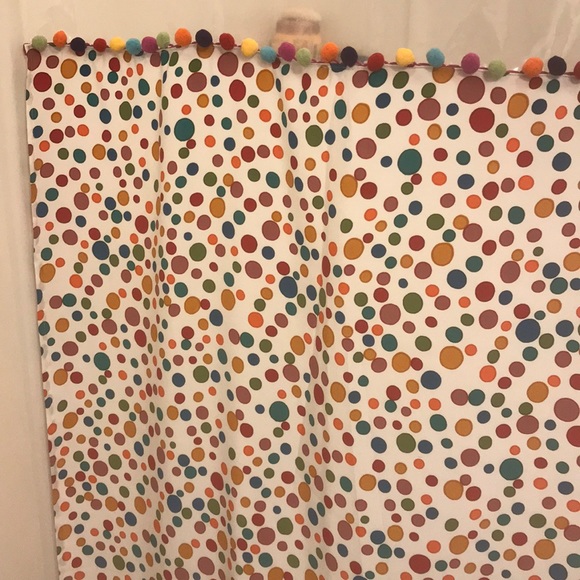πΎπHost PickπΎπPomPom Colorful Shower Curtainπ - Picture 6 of 7